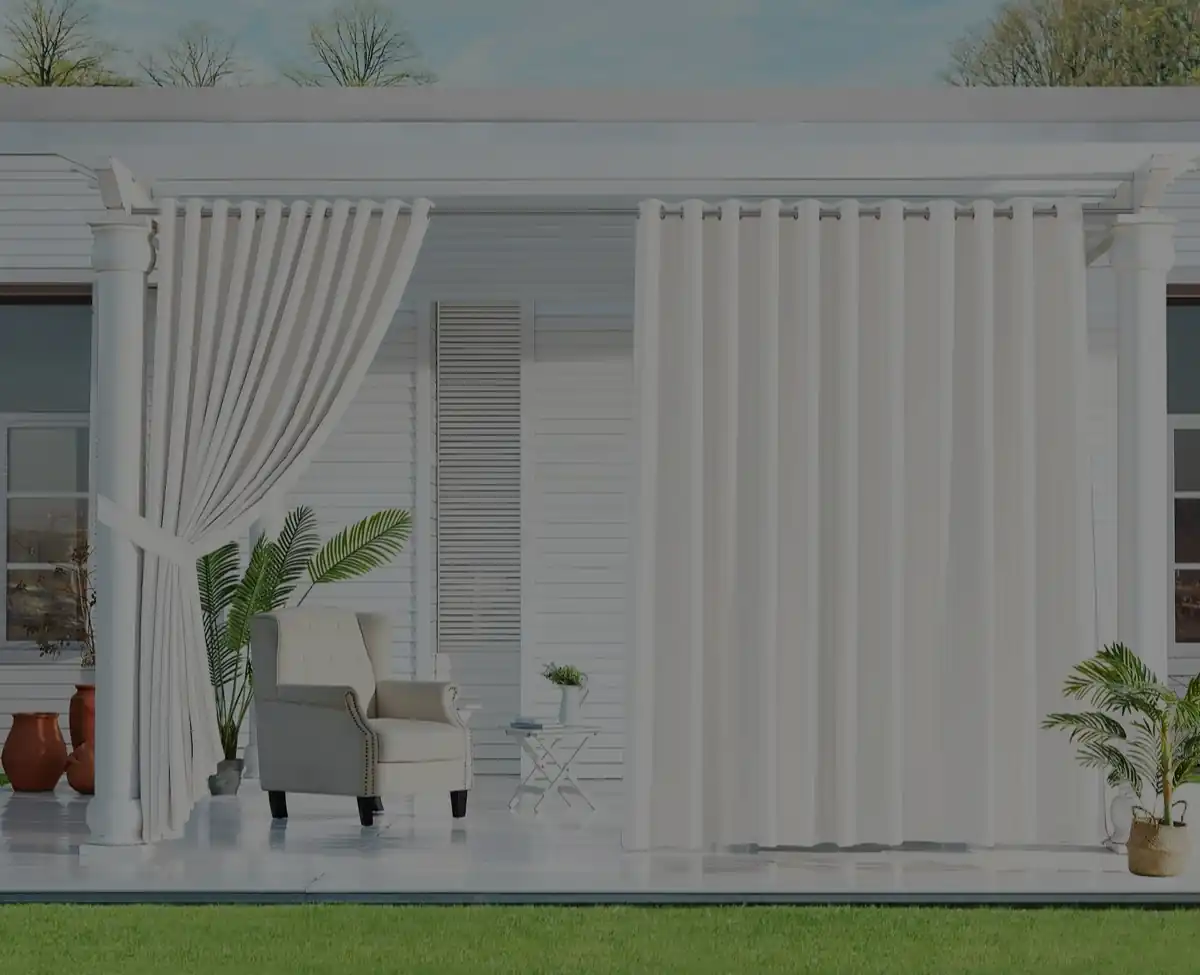 Weather resistant outdoor patio curtains