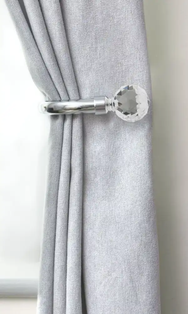 Decorative glass curtain tieback hooks