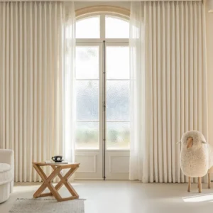 Embossed White Blackout Curtains