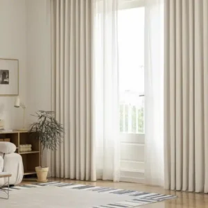 Linen Blend White Blackout Curtains