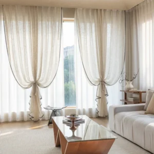 Sheer linen curtains for living room