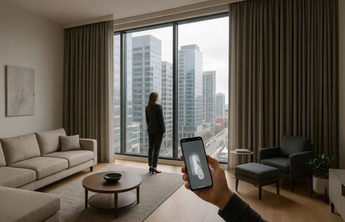 Automated motorized curtains on track