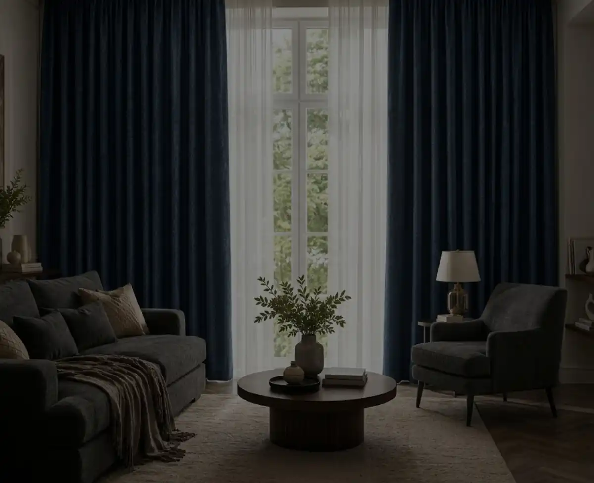 Elegant curtains modern living room